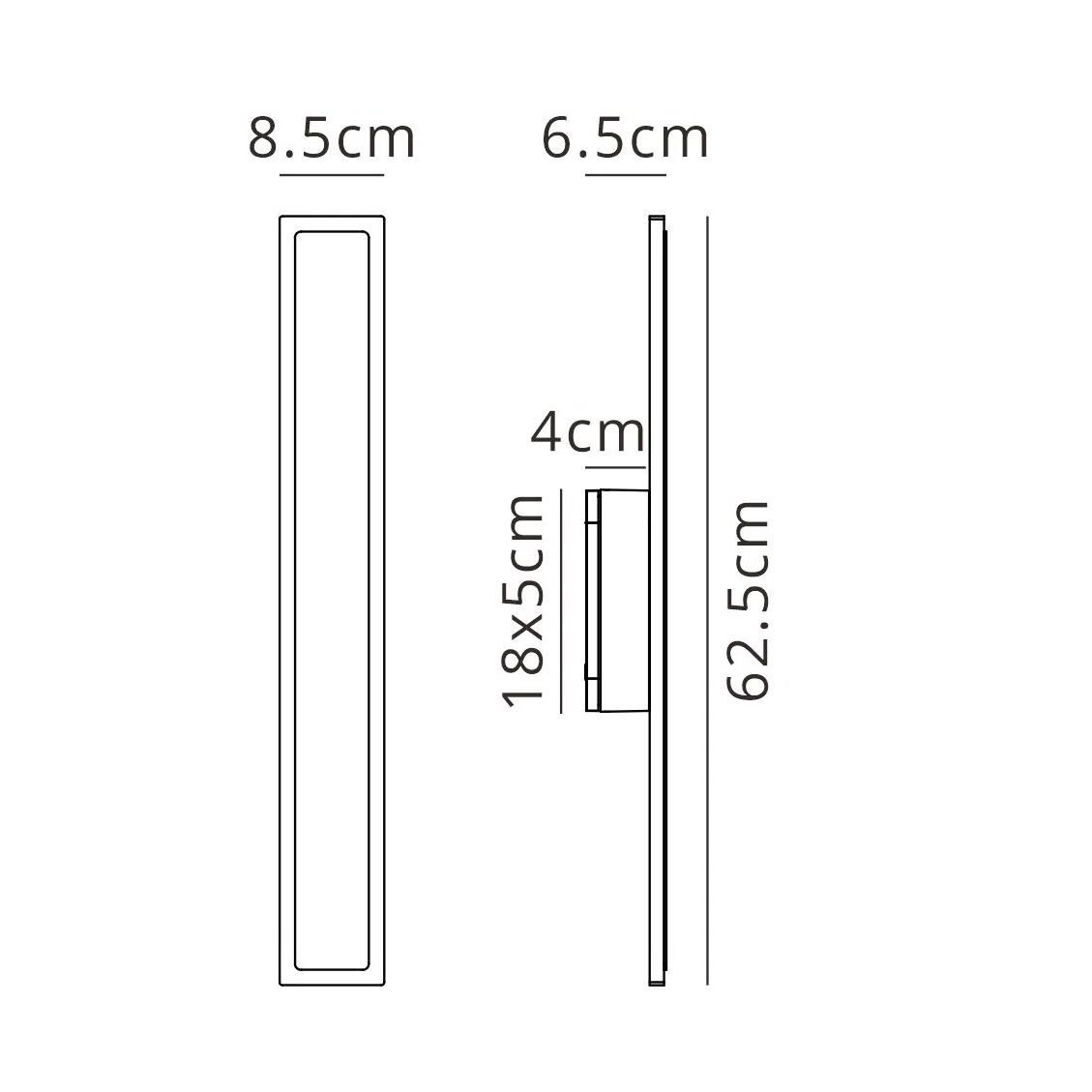 Kemberton 600 17w LED Linear Rectangle Exterior Wall Light in Black