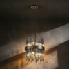 Eckington 260 Round Pendant in Black Chrome with Smoked Glass Rods