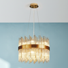 Eckington 400 Round Pendant in Brass with Cognac Glass Rods