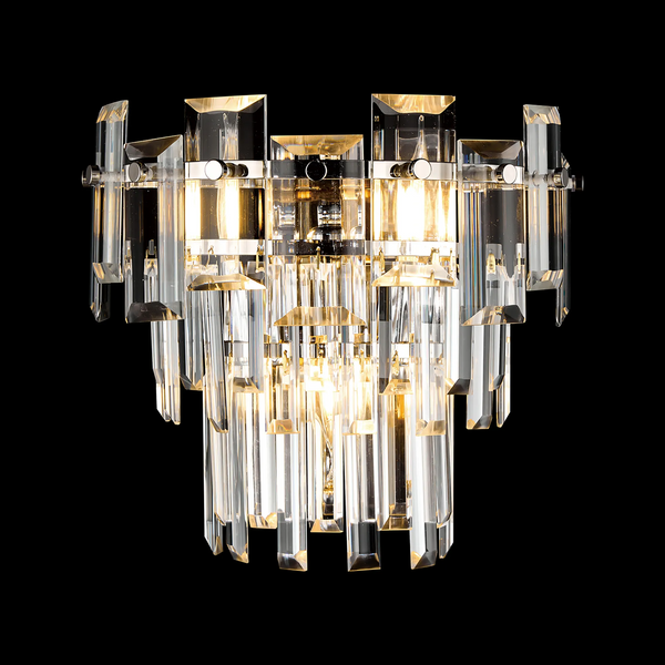 Velator Wall Light in Polished Nickel with Clear Crystal Glass