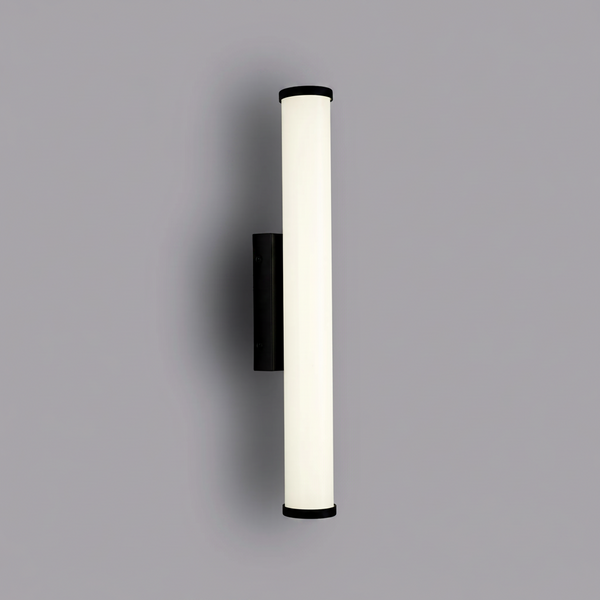 Lumiere Kingswear large 12W LED bathroom wall light in sand black with cylindrical diffuser