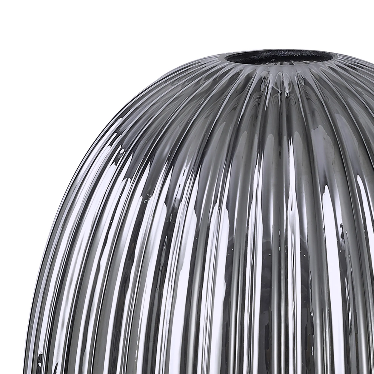 Atherington 20cm Almond Ribbed Smoked Glass Shade