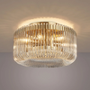 Jevington 400mm Flush Ceiling Light in Brass with Clear Glass