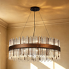 Eckington 800 Round Pendant in Matt Bronze with Clear Glass Rods