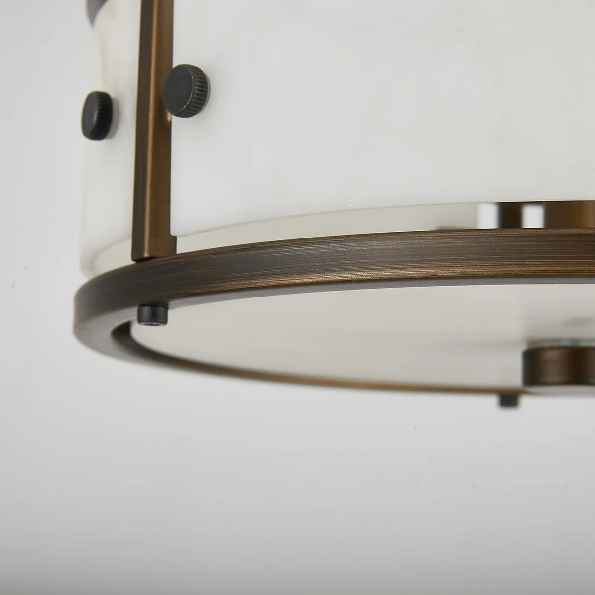 Scarva IP44 250mm Round Ceiling Light in Bronze with Grey Faux Alabaster