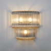 Jevington Large Two Tier Wall Light in Black with Smoke Brown Glass