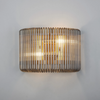 Jevington Medium Wall Light in Brass with Smoked Glass
