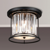 Torrington IP44 360mm Ceiling Light in Satin Black with Clear Crystals