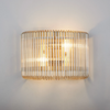Jevington Medium Wall Light in Brass with Smoke Brown Glass