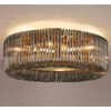 Jevington 600mm Flush Ceiling Light in Brass with Smoked Glass
