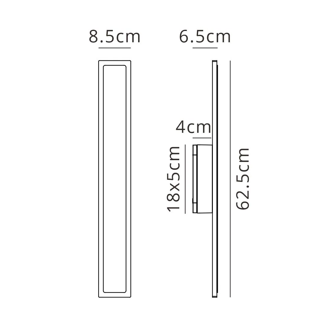 Kemberton 600 17w LED Linear Rectangle Exterior Wall Light in Sand White
