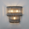 Jevington Large Two Tier Wall Light in Black with Smoked Glass