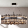 Eckington 1000 Round Pendant in Black Chrome with Smoked Glass Rods