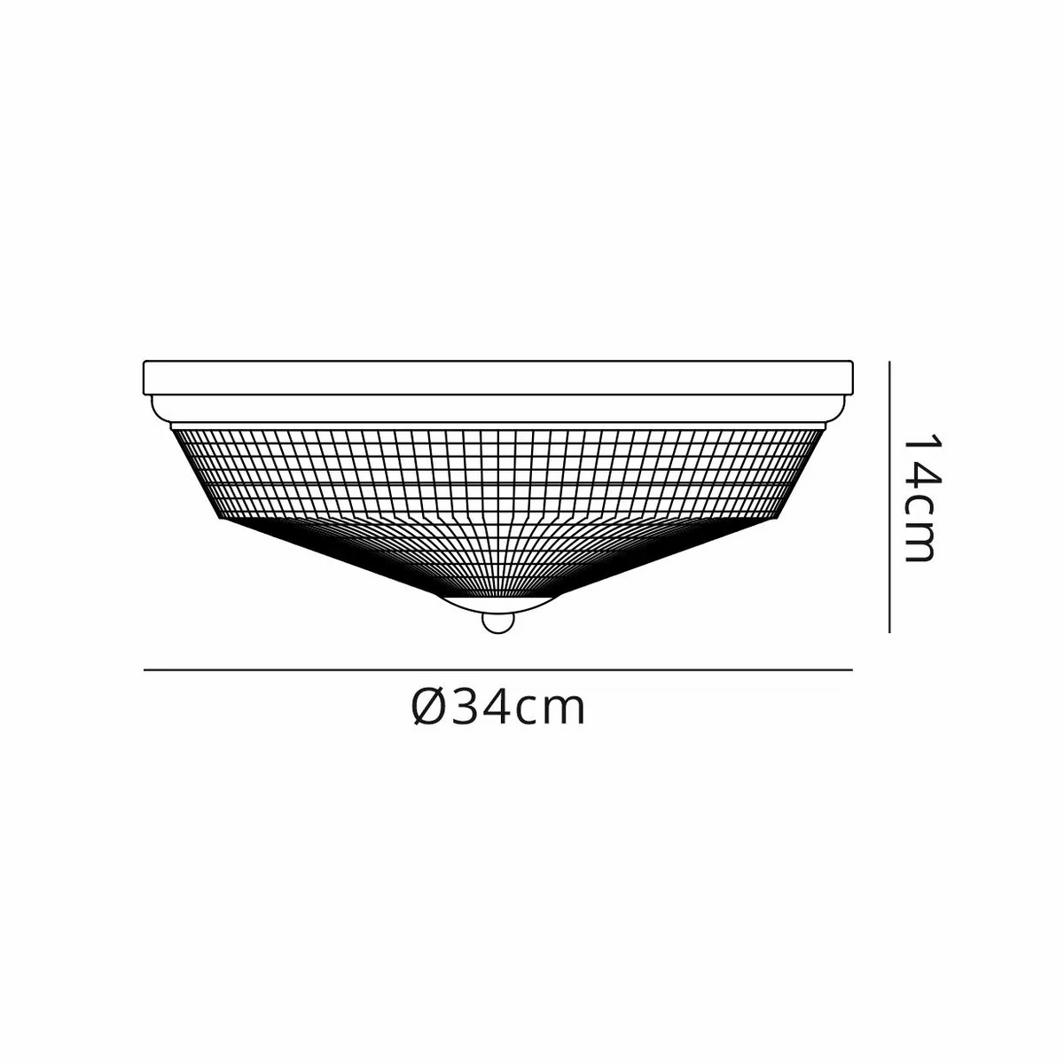 Lumiere Arlington IP44 Ceiling Light in Bronze with Prismatic Glass dimensions