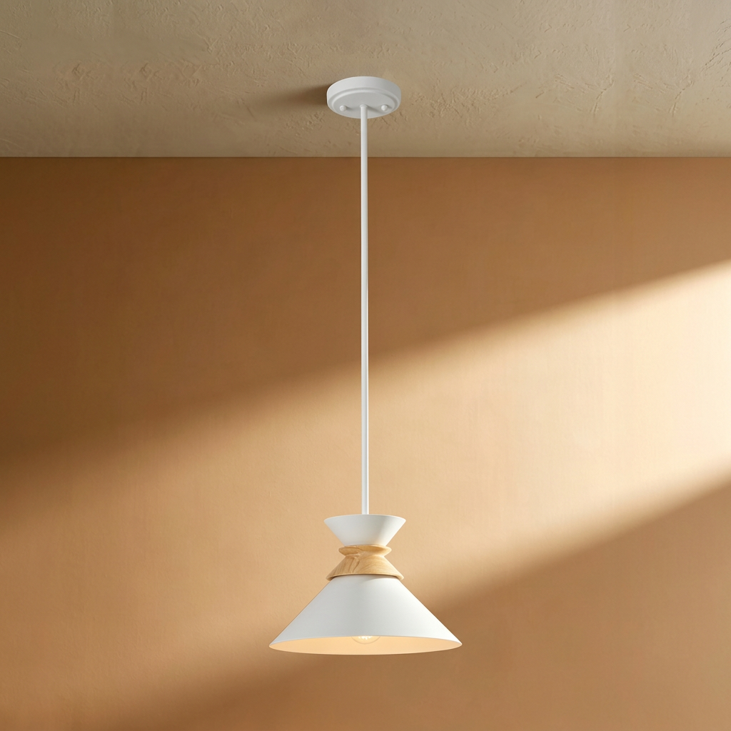 Cargan Single Drop Pendant in Satin White