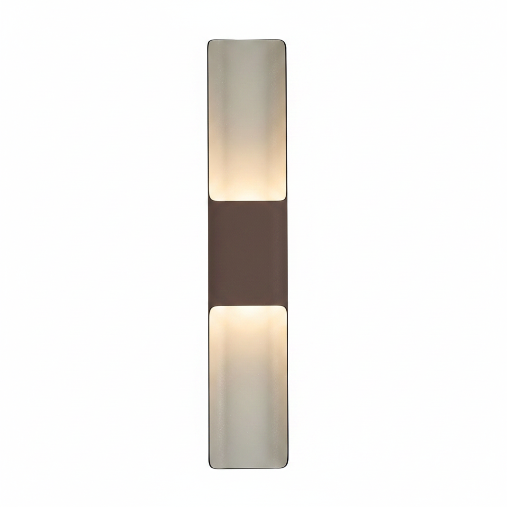 Jesmond 670 IP65 Exterior LED Wall Light in Cacao with Even Open Curve Shade