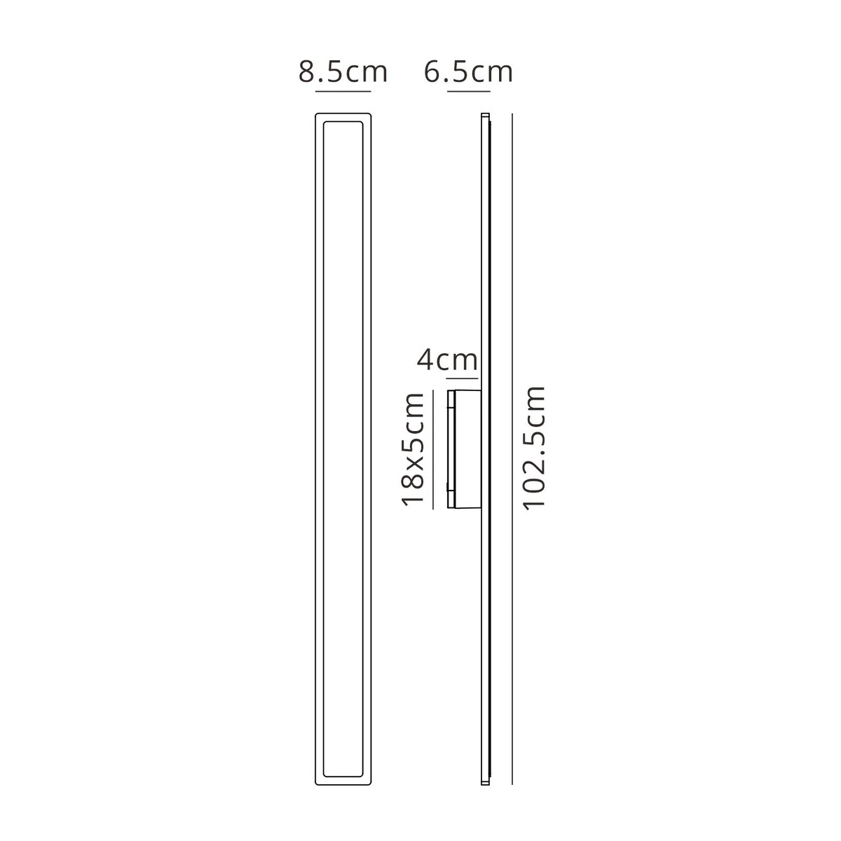 Kemberton 1000 22w LED Linear Rectangle Exterior Wall Light in Sand White