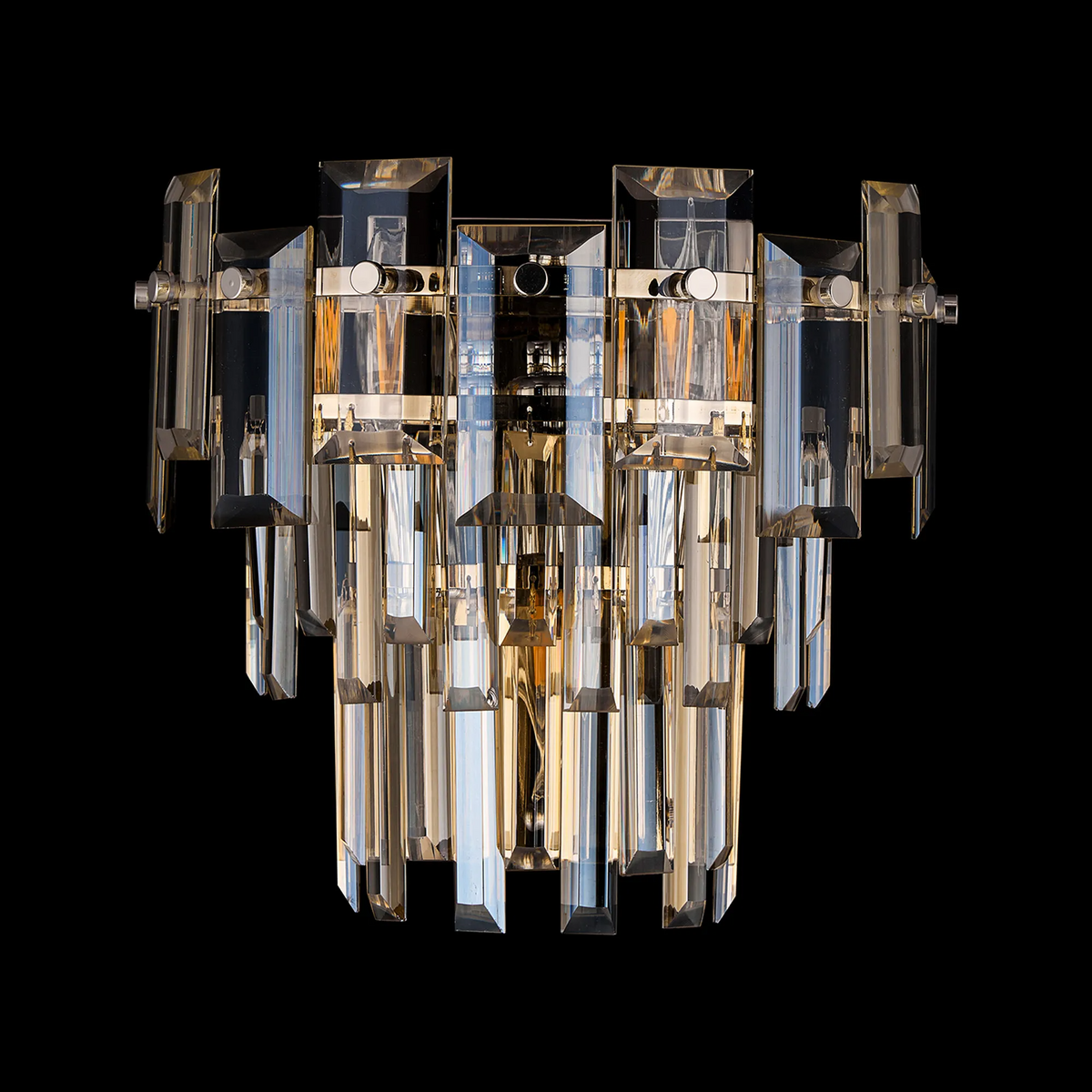 Velator Wall Light in Polished Nickel with Champagne Crystal Glass