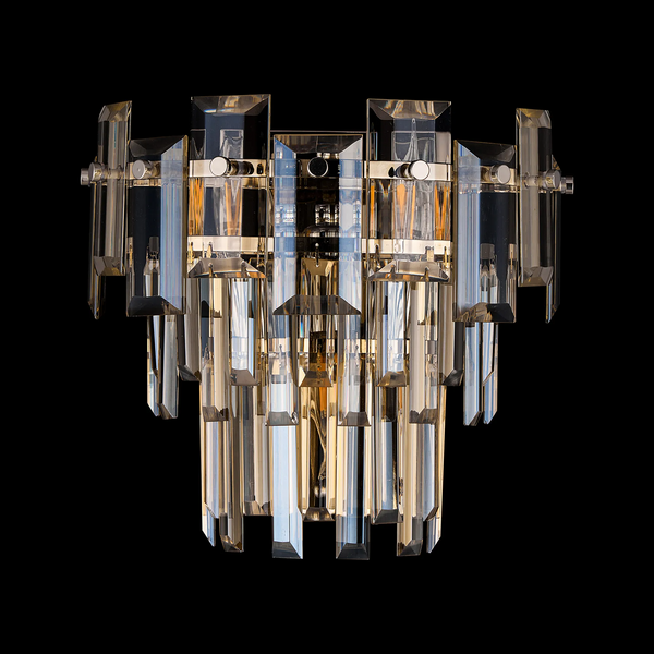 Velator Wall Light in Polished Nickel with Champagne Crystal Glass