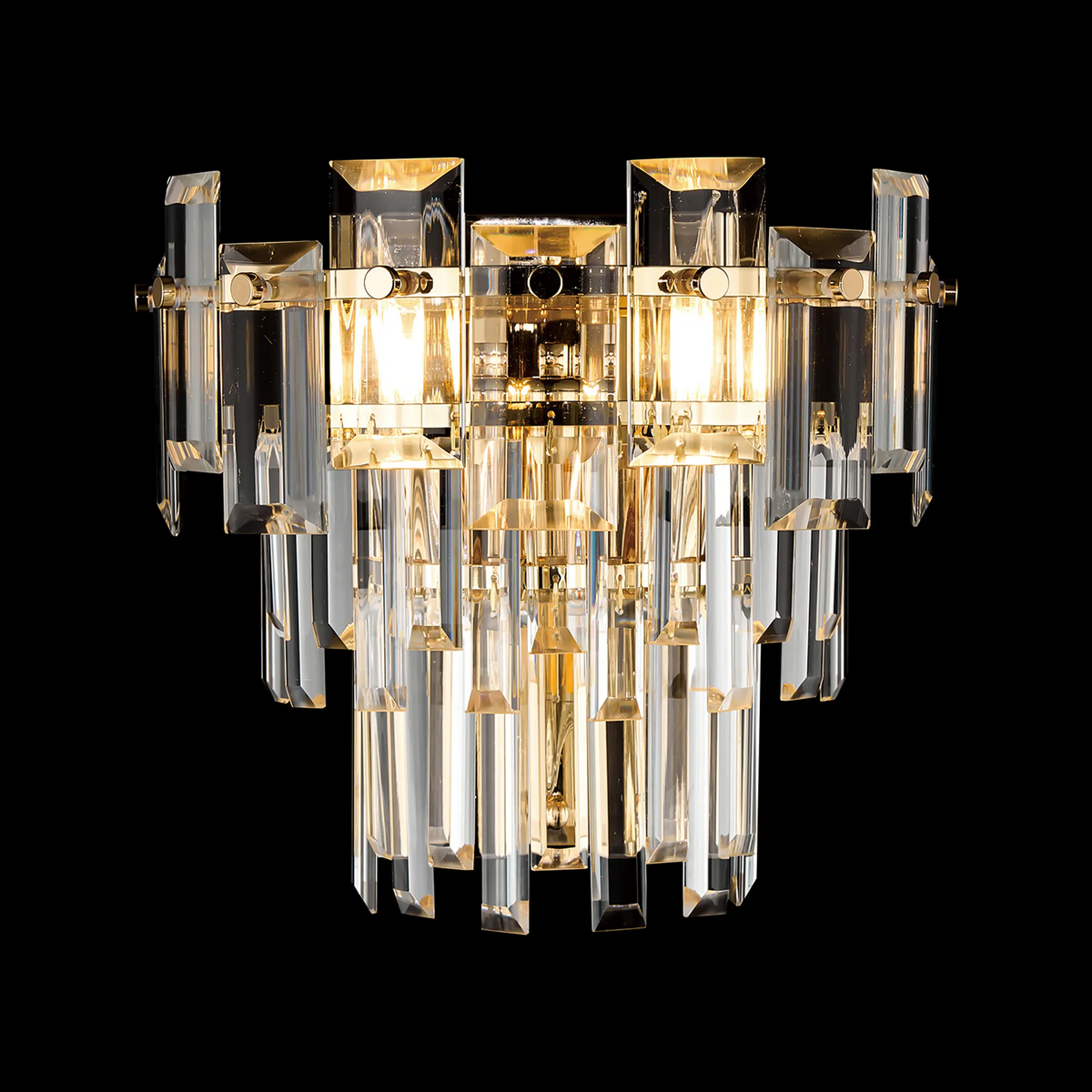 Velator Wall Light in French Gold with Clear Crystal Glass