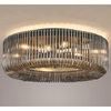Jevington 600mm Flush Ceiling Light in Black with Smoked Glass