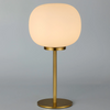 Milton Small Oval Ball Tall Table Lamp in Aged Brass & Frosted White Shade