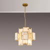 Glazeley 450mm Pendant with Faux Alabaster and Gold Panels