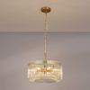 Jevington 400mm Pendant or Semi Flush in Brass with Clear Glass