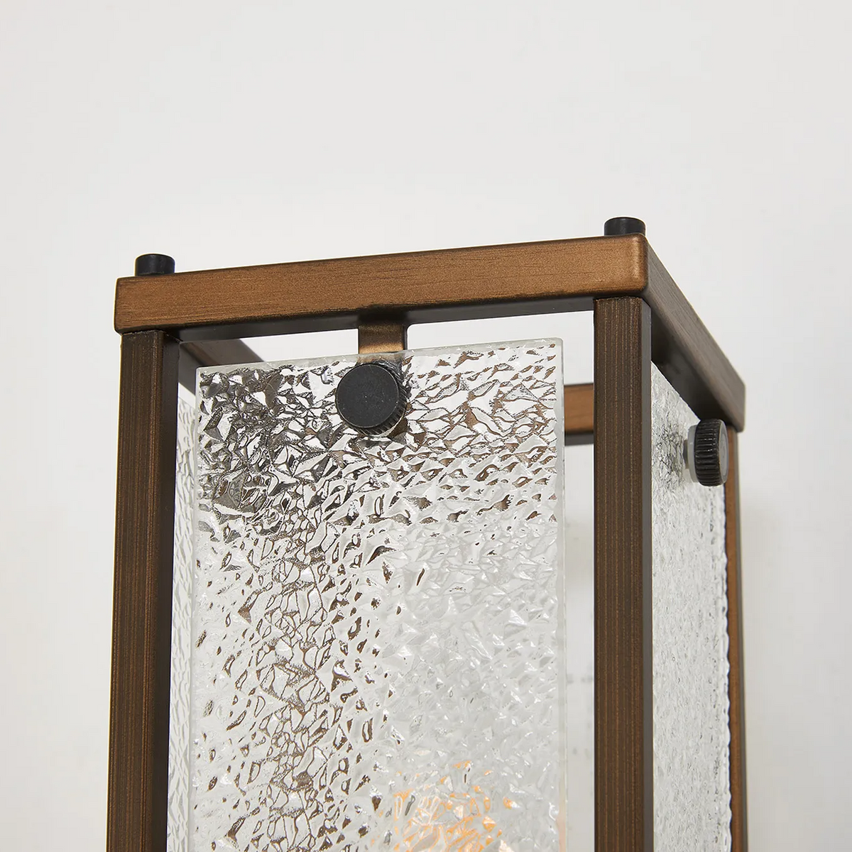 Scarva IP44 400mm Rectangular Wall Light in Bronze with Clear Diamond Glass