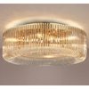 Jevington 600mm Flush Ceiling Light in Brass with Clear Glass