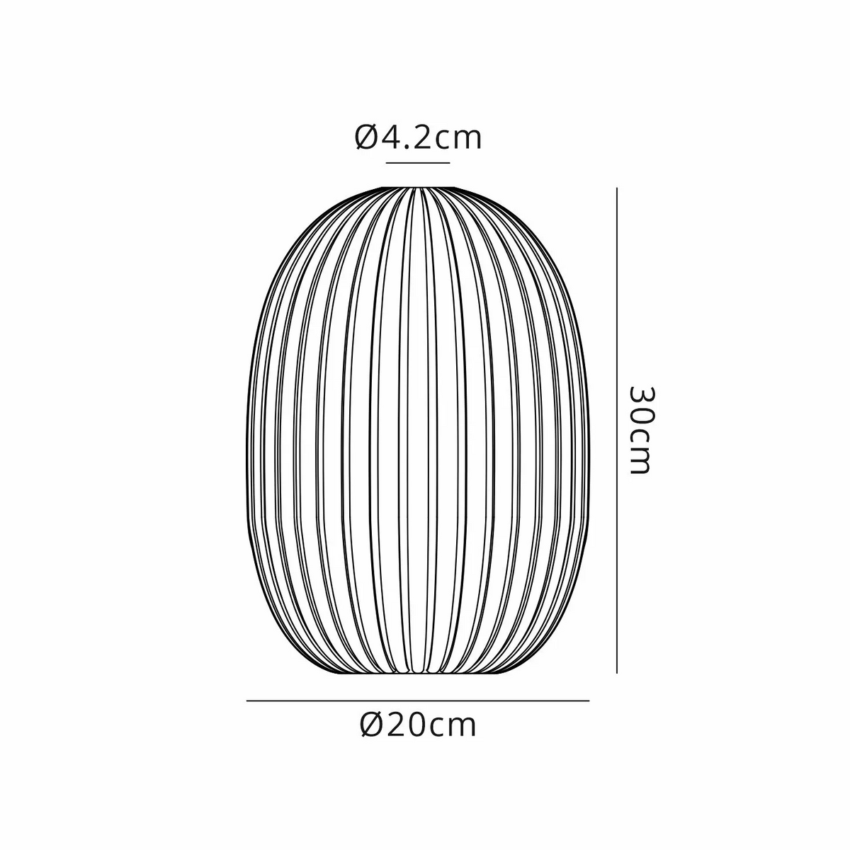 Atherington 20cm Almond Opal Ribbed Glass Shade