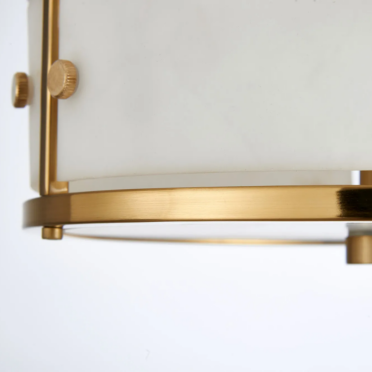 Scarva IP44 250mm Round Ceiling Light in Brass with Brown Faux Alabaster