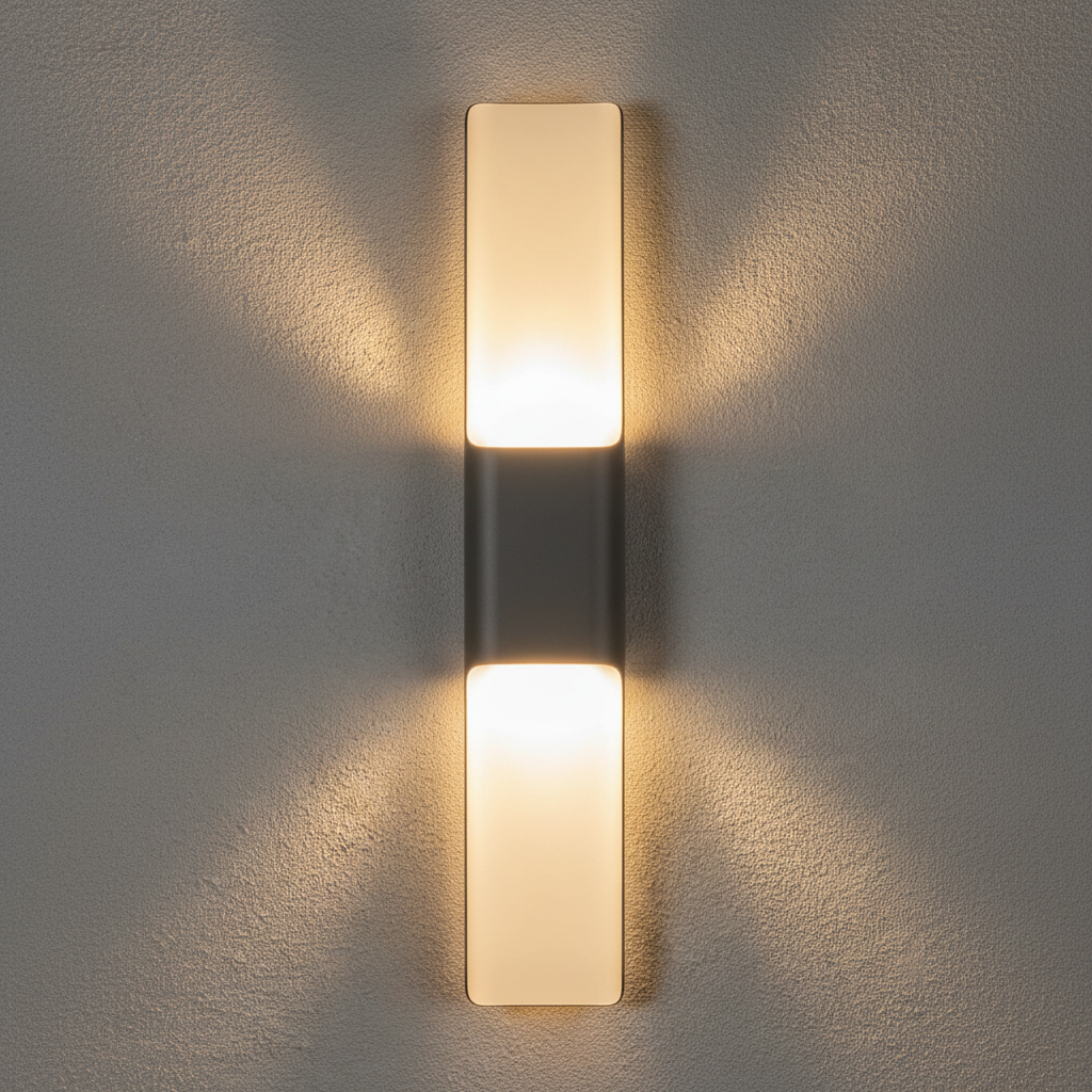 Jesmond 670 IP65 Exterior LED Wall Light in Anthracite with Even Open Curve Shade