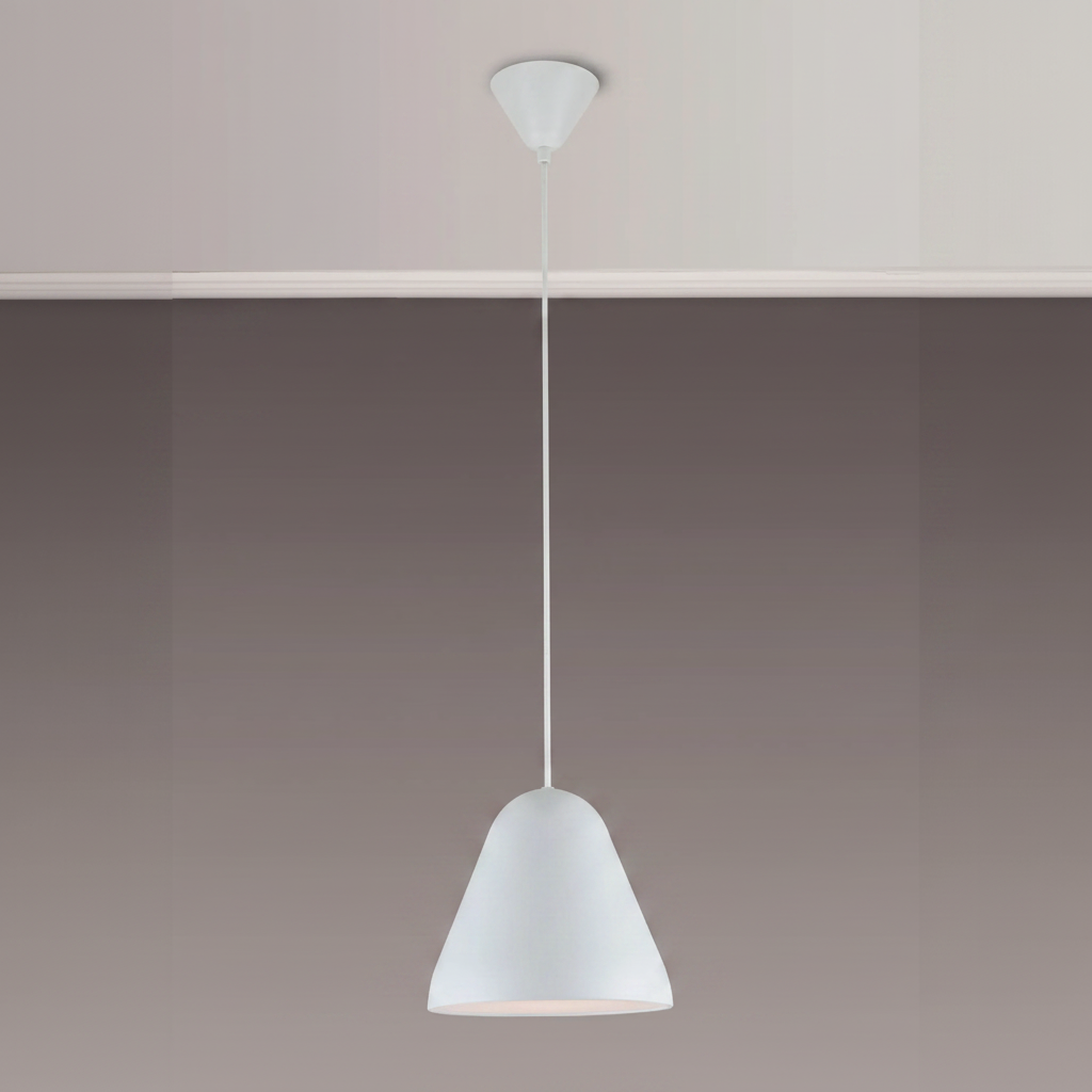 Tudeley 220mm Single Drop Pendant in Matt White