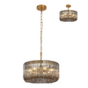 Jevington 400mm Pendant or Semi Flush in Brass with Smoked Glass