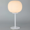 Milton Small Oval Ball Tall Table Lamp in Satin White & Frosted White Shade