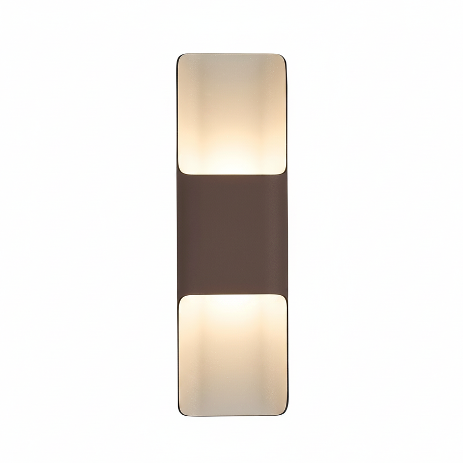 Jesmond 403 IP65 Exterior LED Wall Light in Cacao with Even Open Curve Shade