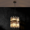 Eckington 260 Round Pendant in Matt Bronze with Cognac Glass Rods