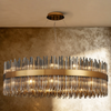 Eckington 1000 Round Pendant in Brass with Smoked Glass Rods