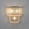 Jevington Large Two Tier Wall Light in Black with Frosted Glass