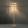 Eckington Floor Lamp in Brass with Clear Glass Rods