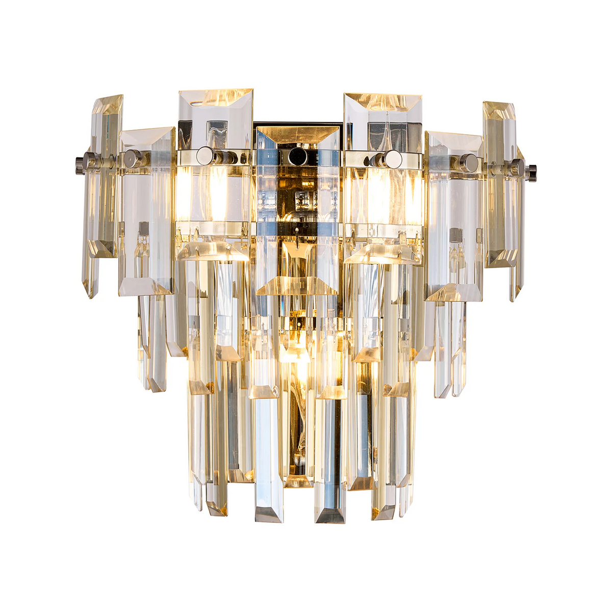 Velator Wall Light in Polished Nickel with Champagne Crystal Glass