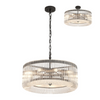 Jevington 600mm Pendant or Semi Flush in Black with Clear Glass