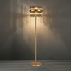 Eckington Floor Lamp in Brass with Smoked Glass Rods