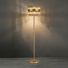 Eckington Floor Lamp in Brass with Cognac Glass Rods