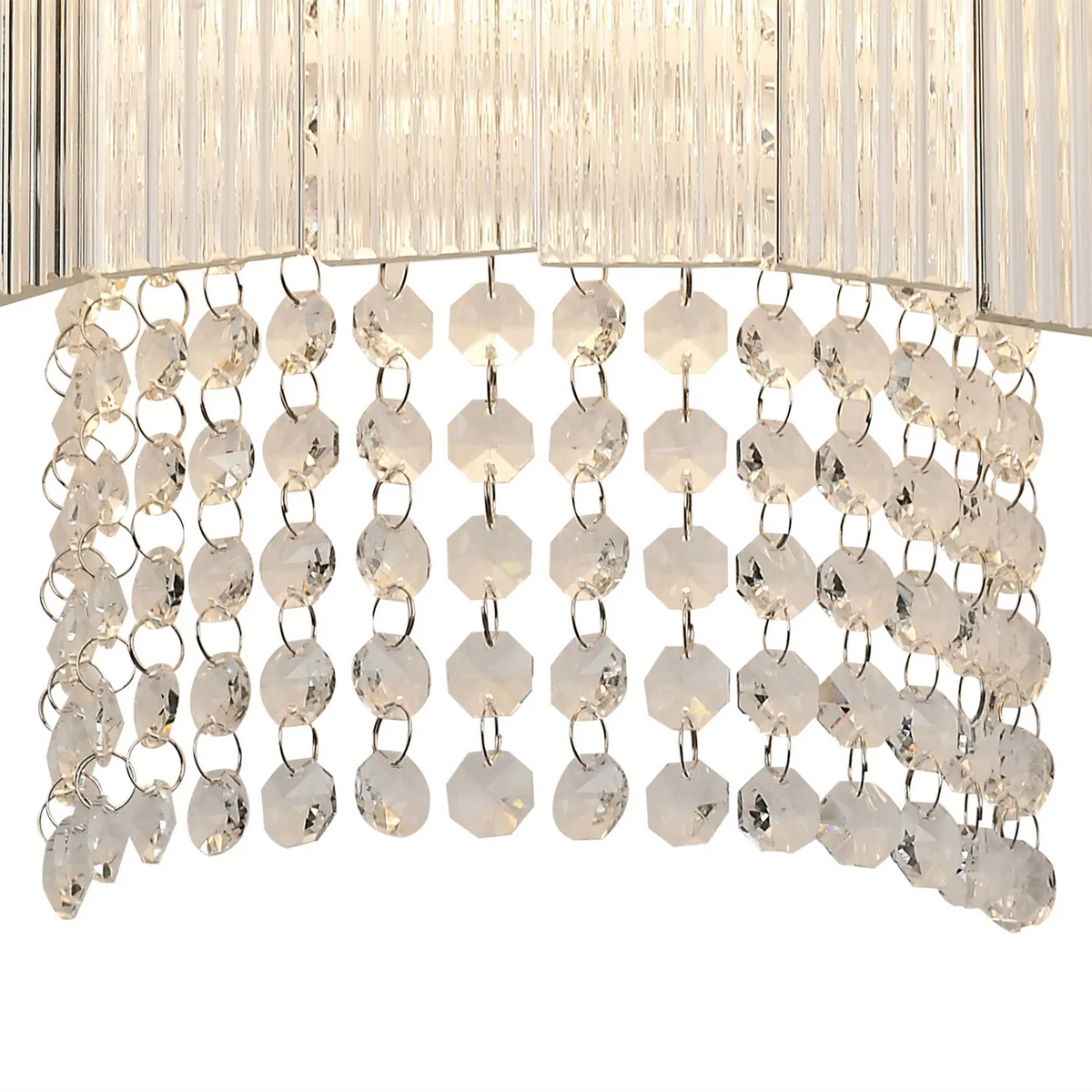 Beesands Wall Light in Brown Oxide with Clear Fluted Glass and Crystals