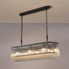 Jevington 1000mm Linear Pendant in Black with Clear Glass