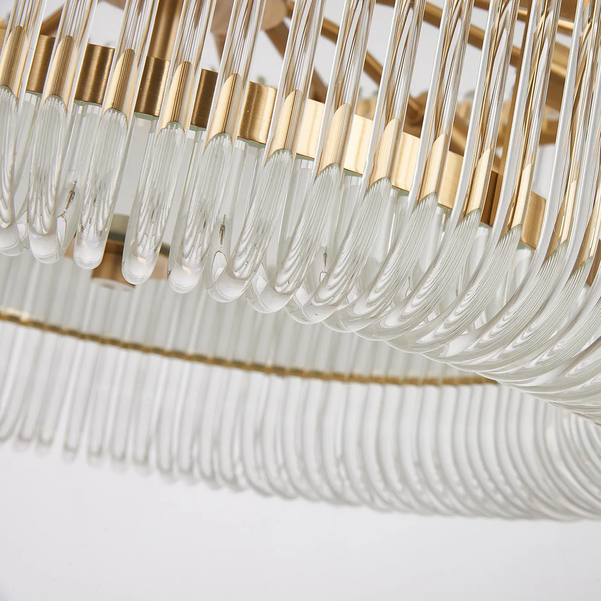 Jevington 600mm Pendant or Semi Flush in Brass with Clear Glass