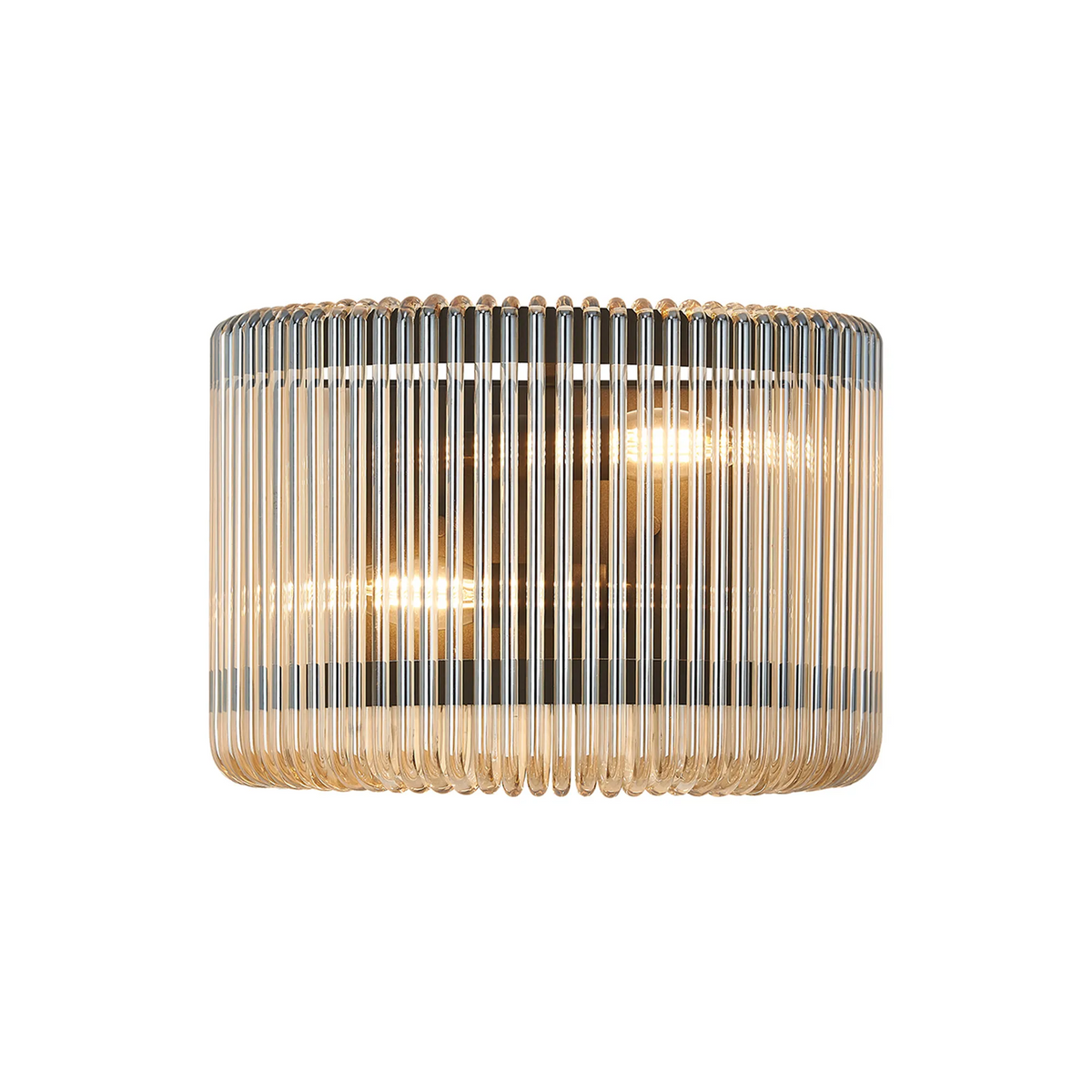 Jevington Medium Wall Light in Black with Smoke Brown Glass