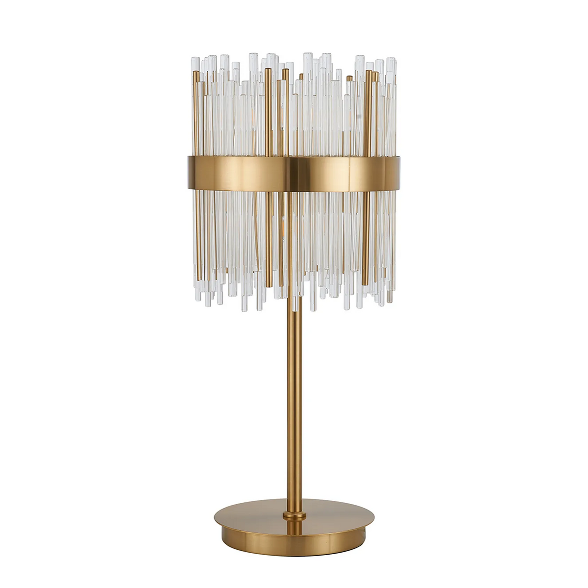 Eckington Table Lamp in Brass with Clear Glass Rods